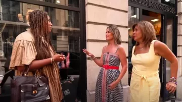 Pearl by Lela Rose Stretch Cotton Square Neck Sheath in Butter worn by Hoda Kotb as seen in Today on August 6, 2024