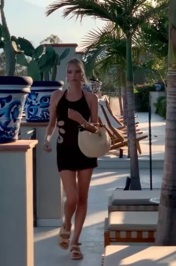 Chanel Braided Fabric Beige Sandals worn by  Leonie Hanne on her Instagram Story on August 6, 2024