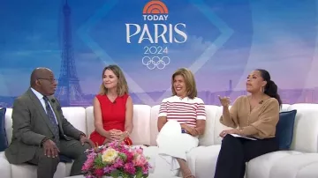 BA&Sh Hazel Puff Sleeve Cardigan worn by Sheinelle Jones as seen in Today on August 7, 2024