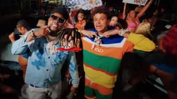 Pantalón corto de chándal 'Polo' a rayas de Ralph Lauren usado por Luh Tyler en Luh Tyler - 2 Slippery (feat. Bossman Dlow) [Video musical oficial]