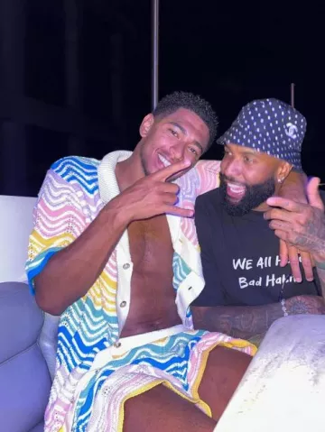 Casablanca Multicolor Gradient Wavy Knit Shorts worn by Jude Bellingham on the Instagram account @judebellingham