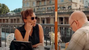 Lunettes de soleil Jimmy Choo Or Havana Frame Brown Gradient Lens 1 porté par DCI Lauren McDonald (Tala Gouveia) comme on le voit dans McDonald & Dodds (S04E02)