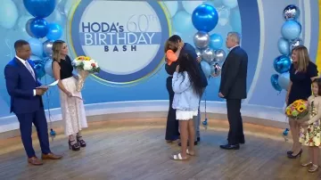 Gucci Cutout Platform Heeled Sandals worn by Savannah Guthrie as seen in Today on August 12, 2024