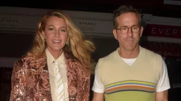 Blake Lively is wearing Sequin Jacket for a Date Night in London with Ryan Reynolds on August 8, 2024