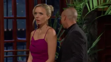 Vestido de Elliatt Yolanda usado por Abby Newman (Melissa Ordway) como se ve en The Young and the Restless el 7 de agosto de 2024