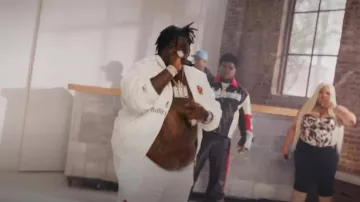 Balenciaga White #10 Soccer Track Jacket worn by BigXthaPlug in 2024 XXL Freshman Cypher With BigXthaPlug, BossMan Dlow and Maiya The Don