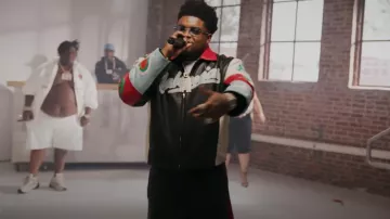 Nahmias Black & Red Stripe Leather Pants worn by BossMan Dlow in 2024 XXL Freshman Cypher With BigXthaPlug, BossMan Dlow and Maiya The Don