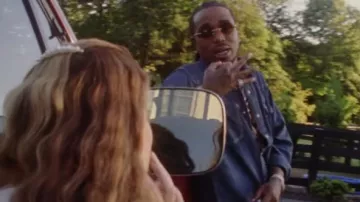 Camisa vaquera Wrangler Antique Blue Denim usada por Quavo en Quavo, Lana Del Rey - Tough (Video Oficial)