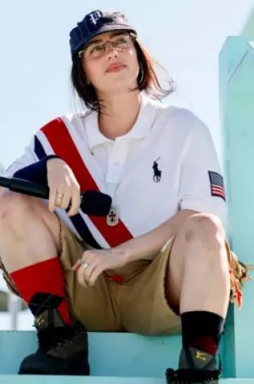 Vintage Striped Wool Cap worn by Billie Eilish at La28 Olympic Games Handover Celebration on August 11, 2024