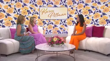 Emilia Wickstead Miles Sleeveless Collared Crepe Midi Dress worn by Karen Pittman as seen in Today with Hoda & Jenna on August 14, 2024