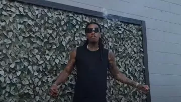 Rick Owens Black Tarp Sleeveless T Shirt worn by Wiz Khalifa in Wiz Khalifa - 1200 to Smoke [Official Music Video]