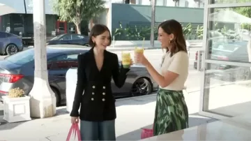 Maje Marniamy Two Tone Knit Top worn by Rebecca Jarvis as seen in Good Morning America on  August 14, 2024