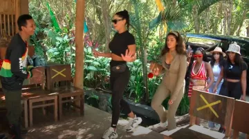 Gucci Calfskin Matelasse GG Marmont Belt Bag 75 30 Black worn by Taleen Marie as seen in The Real Housewives of Dubai (S02E10)