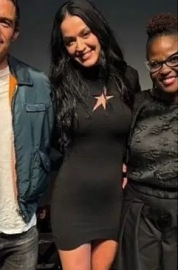 Mugler Black Star Cutout Minidress worn by Katy Perry at Daughters Premiere on August 13, 2024