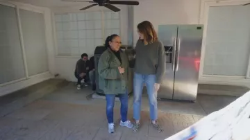 The Great Canyon Moccasin Shoes Size 9 Womens Animal Print Calf Hair worn by Mandy Moore as seen in Celebrity IOU (S08E01)