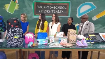 Ba&sh Gaspard Crewneck Cardigan Sweater worn by Christin O'connor as seen in Today on  August 15, 2024