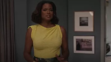 Isabel Marant Fabiena Jacquard One-Sleeve Top worn by Vivian Banks (Cassandra Freeman) as seen in Bel-Air (S03E01)