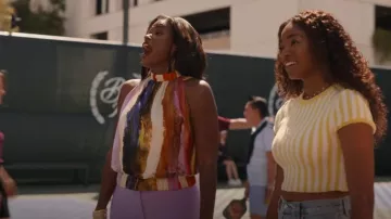 Silvia Tcherassi Stefano Striped Crop Top worn by Vivian Banks (Cassandra Freeman) as seen in Bel-Air (S03E03)