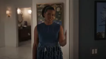 A.W.A.K.E. Mode Denim Top worn by Vivian Banks (Cassandra Freeman) as seen in Bel-Air (S03E02)