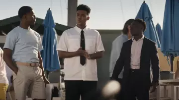 Helmut Lang Utility Button-Down Shirt worn by Will Smith (Jabari Banks) as seen in Bel-Air (S03E02)