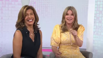 Karl Lagerfeld Imitation Pearl Button Sleeveless Top worn by Hoda Kotb as seen in Today with Hoda & Jenna on August 20, 2024