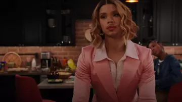 Alice + Olivia Satin Self-Tie Blazer worn by Nathaniel Hardin (Rhoyle Ivy King) as seen in All American: Homecoming (S03E07)