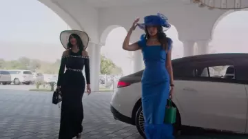 The House Of Victor Eye Off The Shoulder Dress worn by Sara Al Madani as seen in The Real Housewives of Dubai (S02E11)
