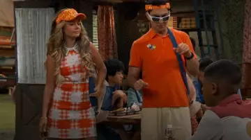 Grey Lab Gingham Check Knitted Shift Dress worn by Destiny Baker (Mallory James Mahoney) as seen in BUNK'D: Learning the Ropes (S07E16)