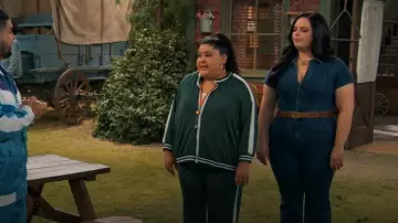 Show Me Your Mumu Everhart Jumpsuit worn by Lou Hockhauser (Miranda May) as seen in BUNK'D: Learning the Ropes (S07E16)