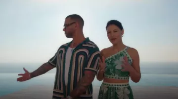 Reiss Bright Green Crochet Cuban Collar worn by Matt Willis as seen in Love Is Blind: UK (S01E04)