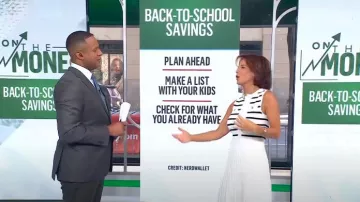 Robe midi rayée Zesica portée par Stephanie Ruhle comme on le voit dans Today le 21 août 2024