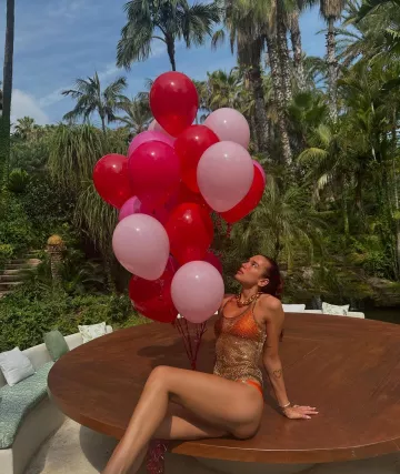 Cultnaked Stardust Top in Choco worn by Dua Lipa on her Instagram on August 22, 2024