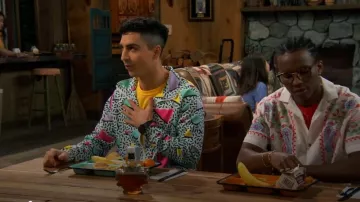 Doefo 2 Pieces Tracksuit Retro Sportswear Jacket and Side Taping Pants worn by Parker Preston (Trevor Tordjman) as seen in BUNK'D: Learning the Ropes (S07E19)