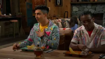 Doefo 2 Pieces Tracksuit Retro Sportswear Jacket and Side Taping Pants worn by Parker Preston (Trevor Tordjman) as seen in BUNK'D: Learning the Ropes (S07E19)