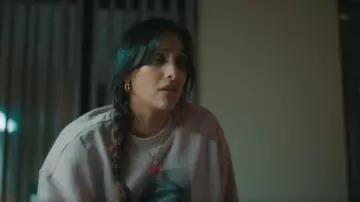 Asos Design Oversized Sweat With Lover Photographic In Pink Marl worn by Cherry (Taj Atwal) as seen in Daddy Issues (S01E06)