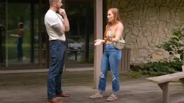 BenSorts Pillow Sandals worn by Mina Starsiak as seen in Good Bones (S09E01)