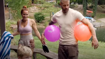 Free People Movement The Way Home Colorblock Tahitian Vanilla Shorts worn by Mina Starsiak as seen in Good Bones (S09E01)