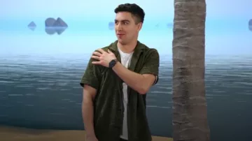 Oas Company Patterned-Jacquard Short-Sleeve Shirt worn by Parker Preston (Trevor Tordjman) as seen in BUNK'D: Learning the Ropes (S07E20)