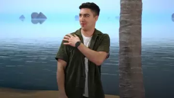 Oas Company Patterned-Jacquard Short-Sleeve Shirt worn by Parker Preston (Trevor Tordjman) as seen in BUNK'D: Learning the Ropes (S07E20)