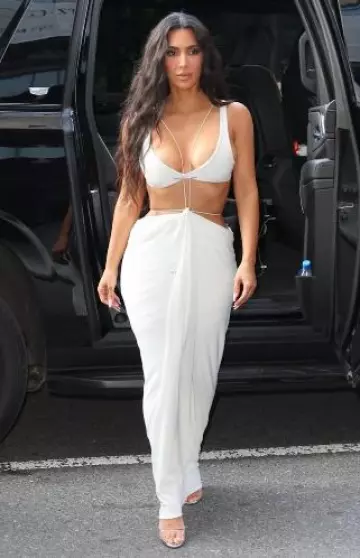 Paris Texas Lidia Metallic Mules worn by Kim Kardashian at West The Tonight Show Starring Jimmy Fallon on August 14, 2024