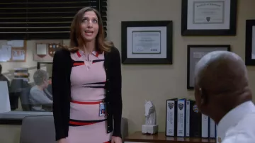Topshop Eraser Stripe Pencil Skirt of Gina Linetti (Chelsea Peretti) in Brooklyn Nine-Nine (S03E03)