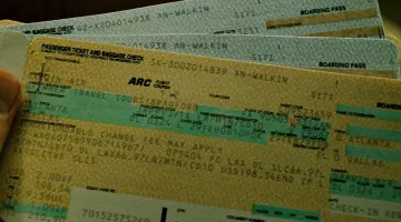 L'authentique billet d'avion Dallas/Atlanta de Tyler Durden (Brad Pitt) dans Fight Club