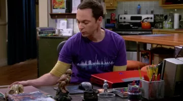 camiseta violeta music graphic pour femme de Sheldon Cooper (Jim Parsons) idans The Big Bang Theory