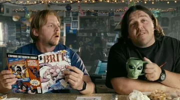 The Alien Mug hold by Nick Frost in Paul
