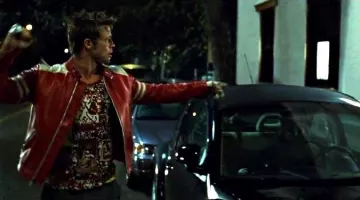 Le rouge biker veste en cuir de Tyler Durden (Brad Pitt) dans Fight Club