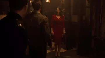 50s Red Dress worn by Peggy Car­ter (Hay­ley Atwell) in Captain America: First Avenger