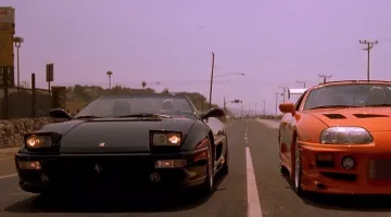 The Ferrari F355 Spider of the opponents of Brian O'conner (Paul Walker) in The Fast and The Furious