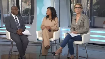 Pantalones de pierna ancha Talbots Knit usados por Sheinelle Jones como se ve en Today el 22 de agosto de 2024