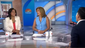 Derek Lam 10 Crosby Theodora Notch Collar Vest worn by Hoda Kotb as seen in Today on August 23, 2024