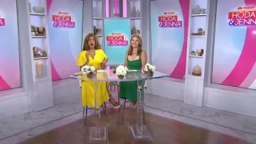 Veronica Beard Gianna Platform Wedge Sandal in Caramel worn by Hoda Kotb as seen in Today with Hoda & Jenna on August 23, 2024